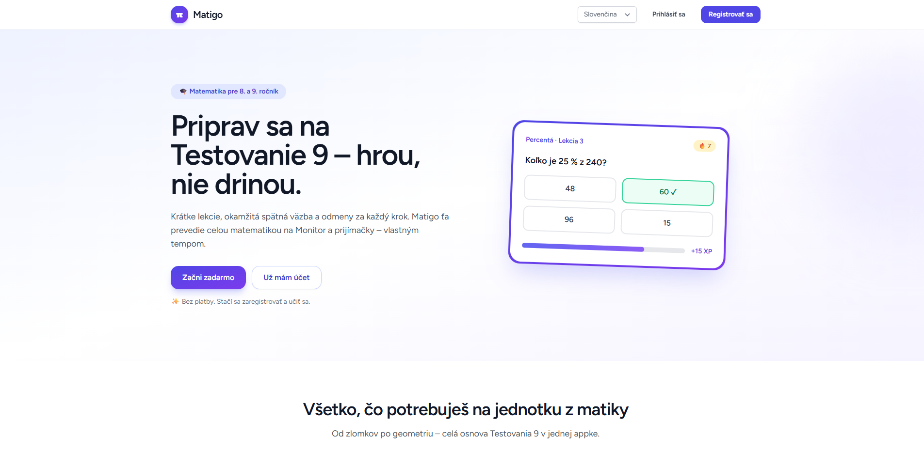 Matigo: matematika na Testovanie 9 a prijímačky, ktorá deviataka baví